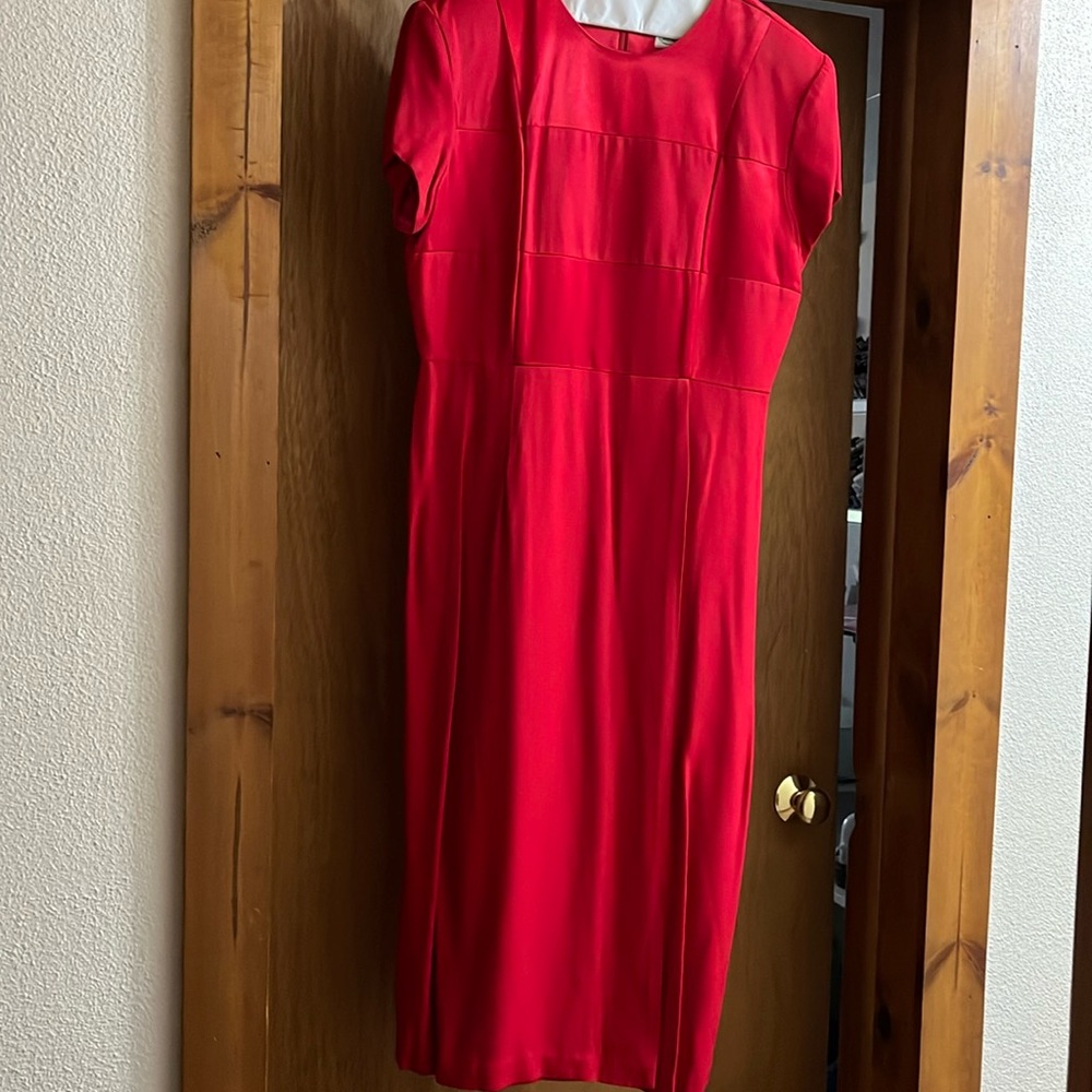 Size 12 Red Short Sleeve Special occasion wrap skirt Dress